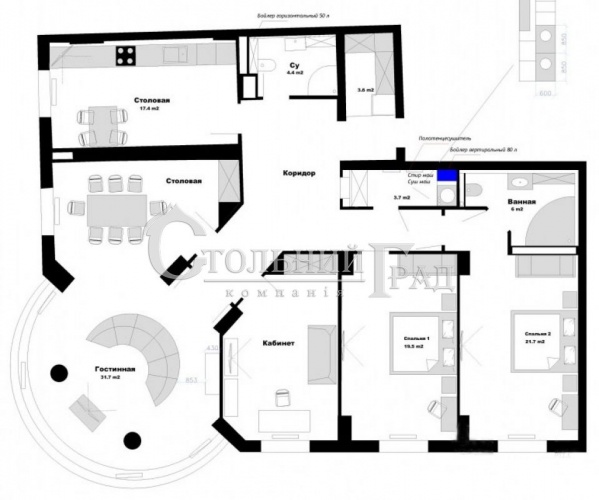 Первая аренда 4-к квартиры в тихом центре Киева - АН Стольный Град фото 17